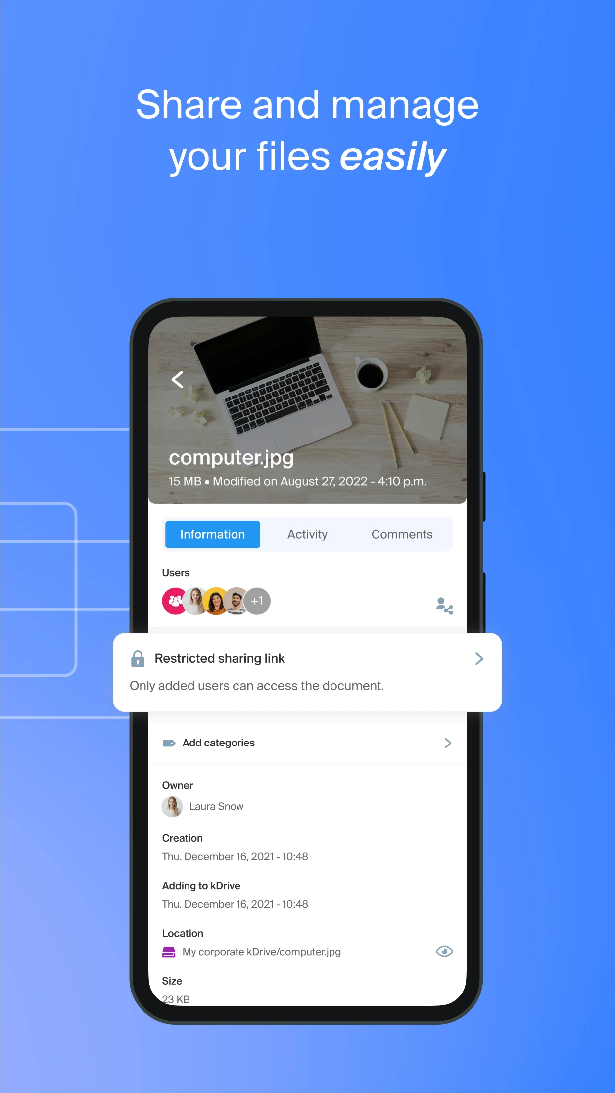 Infomaniak kDrive screenshot